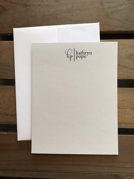 Modern Initials - Custom - Flat Notecards