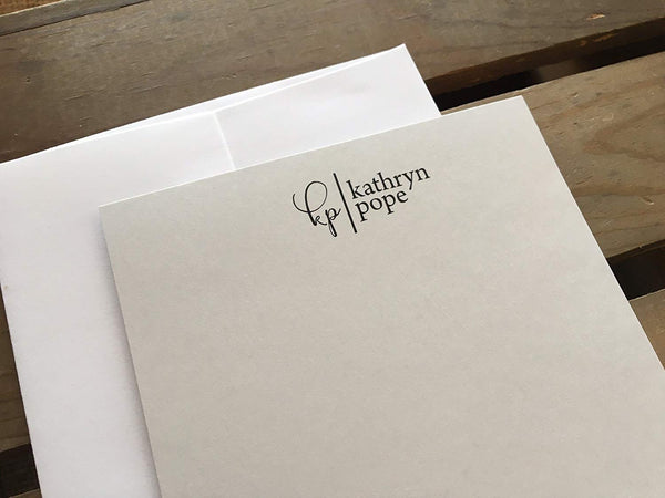 Modern Initials - Custom - Flat Notecards